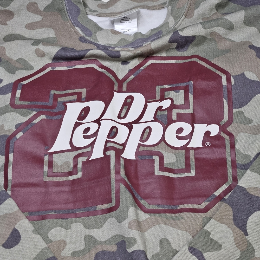 NWT Dr pepper Est.1885 Women's Large sweatshirt Camo I'm A Pepper - Picture 3 of 11